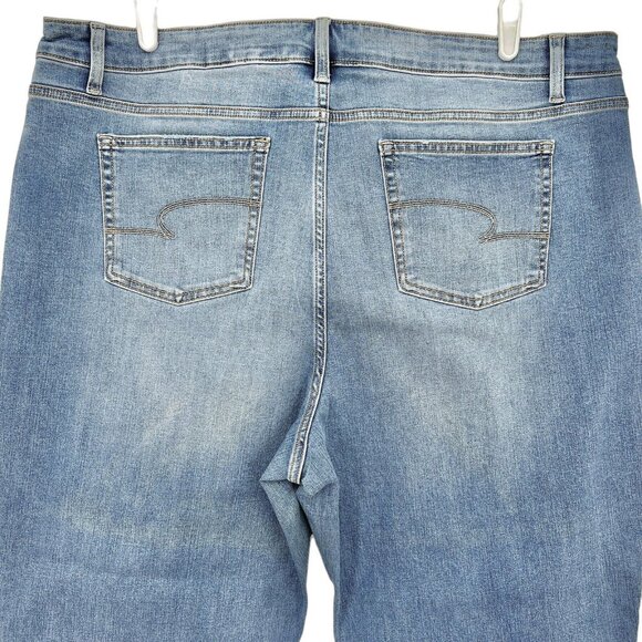 NWT Time & Tru Women's Straight Leg High Rise Blue Stretch Jeans Plus Size 24 - Picture 4 of 9